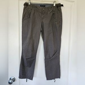 Banana Republic Cropped Zipper Pocket  Pants Gray Grey Womens 2 Lightweight